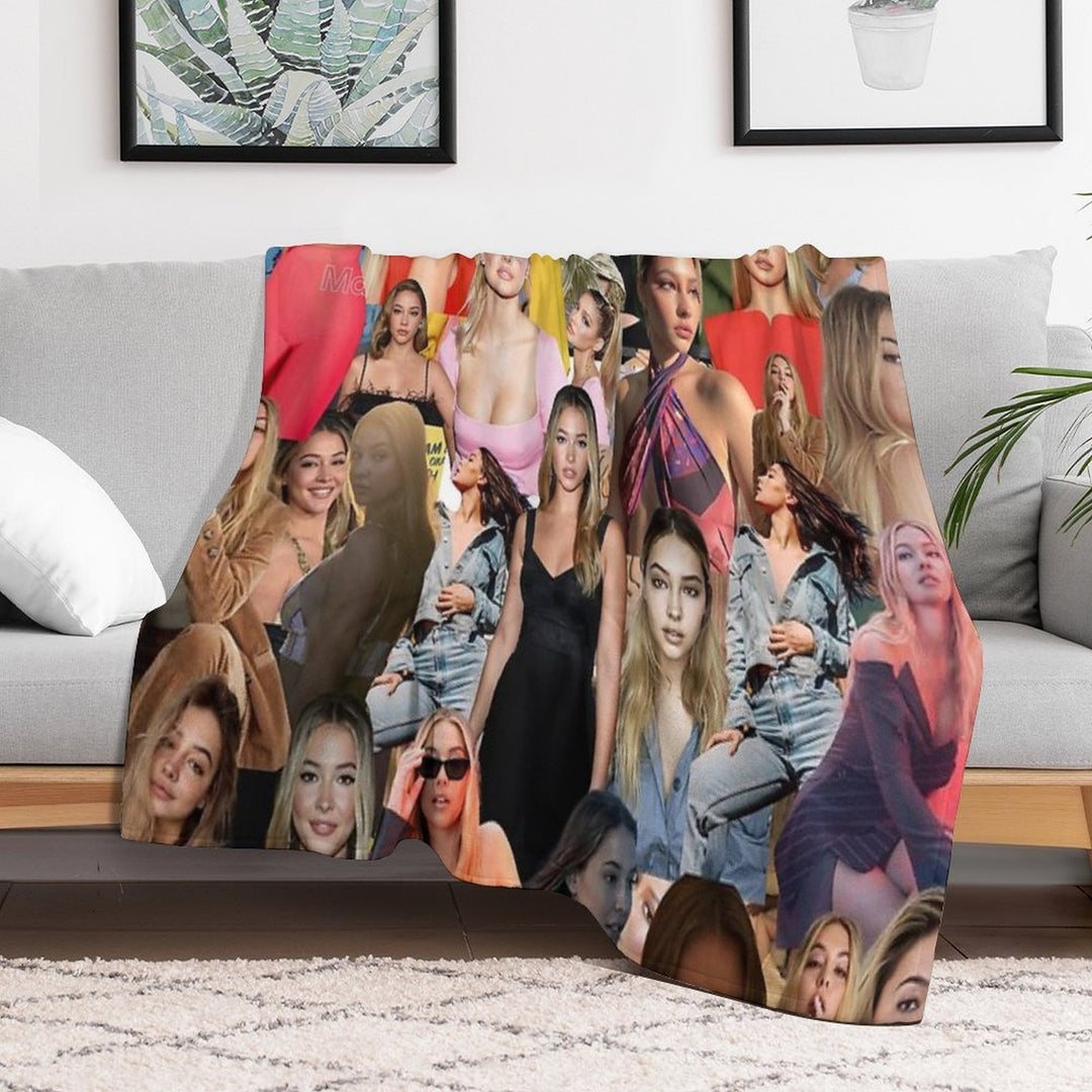 Madelyn Cline Super Fine Beautiful Actress Aesthetic Collage - 1 Anti-pilling Throw Blanket
