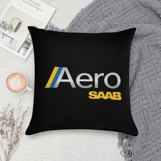 SAAB Turbo Retro Badge Sweden Stripes Soft Ultra-Soft Texture Throw Pillow