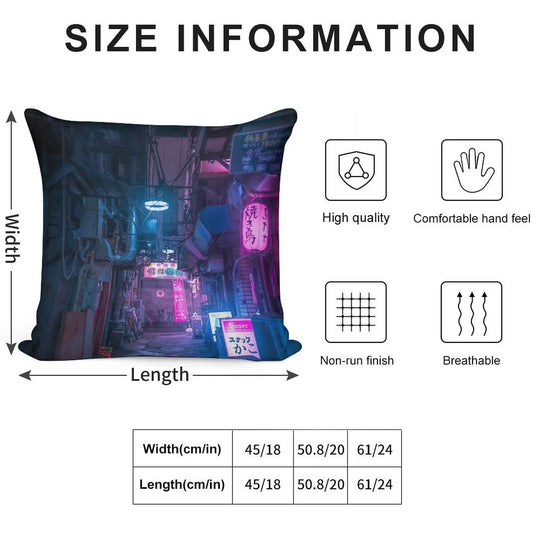 Dark City Vibes in Tokyo Soft Skin-Friendly Throw Pillow
