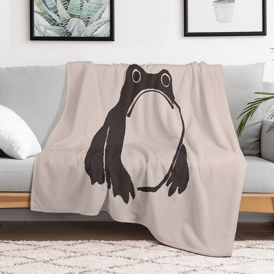 Matsumoto Hoji Frog Art Vintage Japanese Woodblock Artwork All-season Throw Blanket