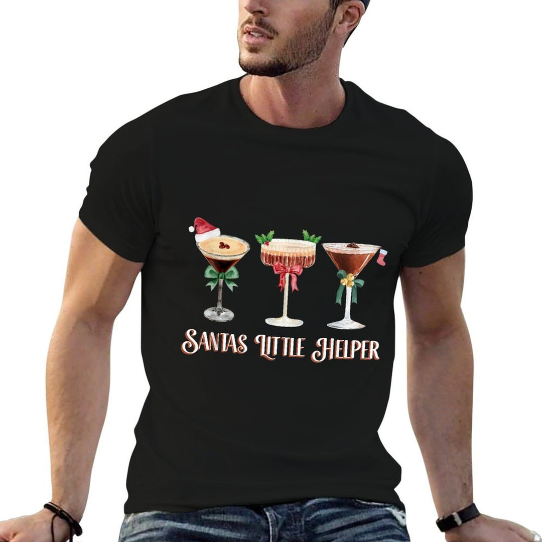 Santas Little Helper Espresso Martini Christmas Cocktail  Graphic-printed T-Shirt