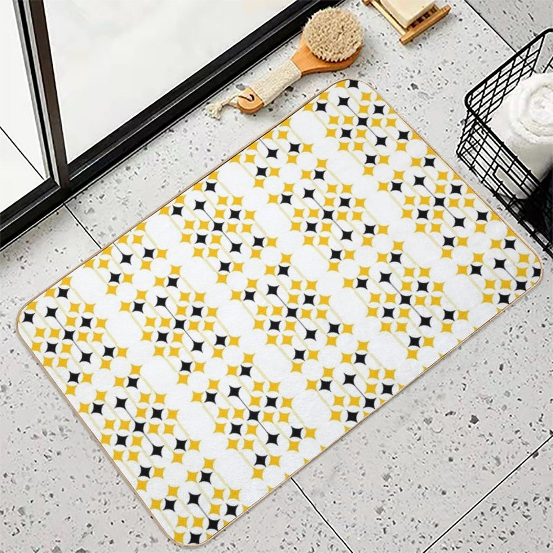 Mid-Century Modern Starburst Pattern – Retro Geometric Design  Non-Slip Bath Mat