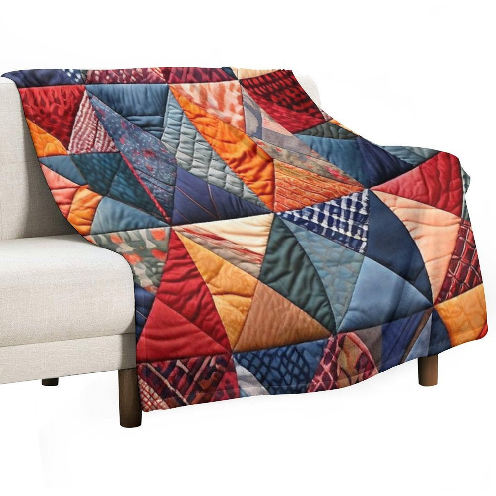 Quilted Patchwork Pattern Eco-conscious Throw Blanket