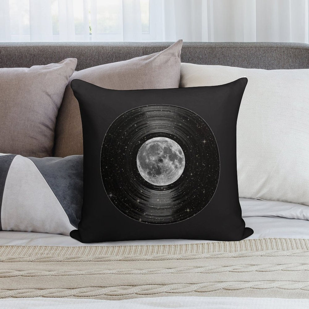 Moon In Space Vinyl LP Record Soft Decorative Cover Throw Pillow