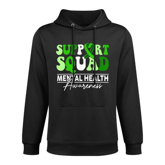 Support Squad Sunflower Hair Mental Health Awareness Machine Washable Hoodie