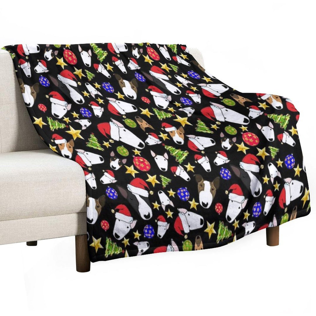 Christmas Bull Terriers All-season Throw Blanket
