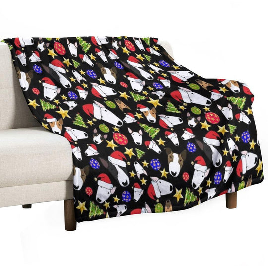 Christmas Bull Terriers All-season Throw Blanket