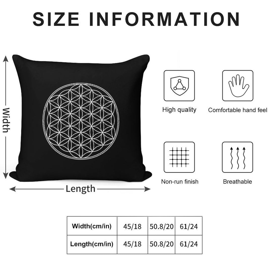 FLOWER OF LIFE - SACRED GEOMETRY - HARMONY & BALANCE Soft Style Accent Throw Pillow