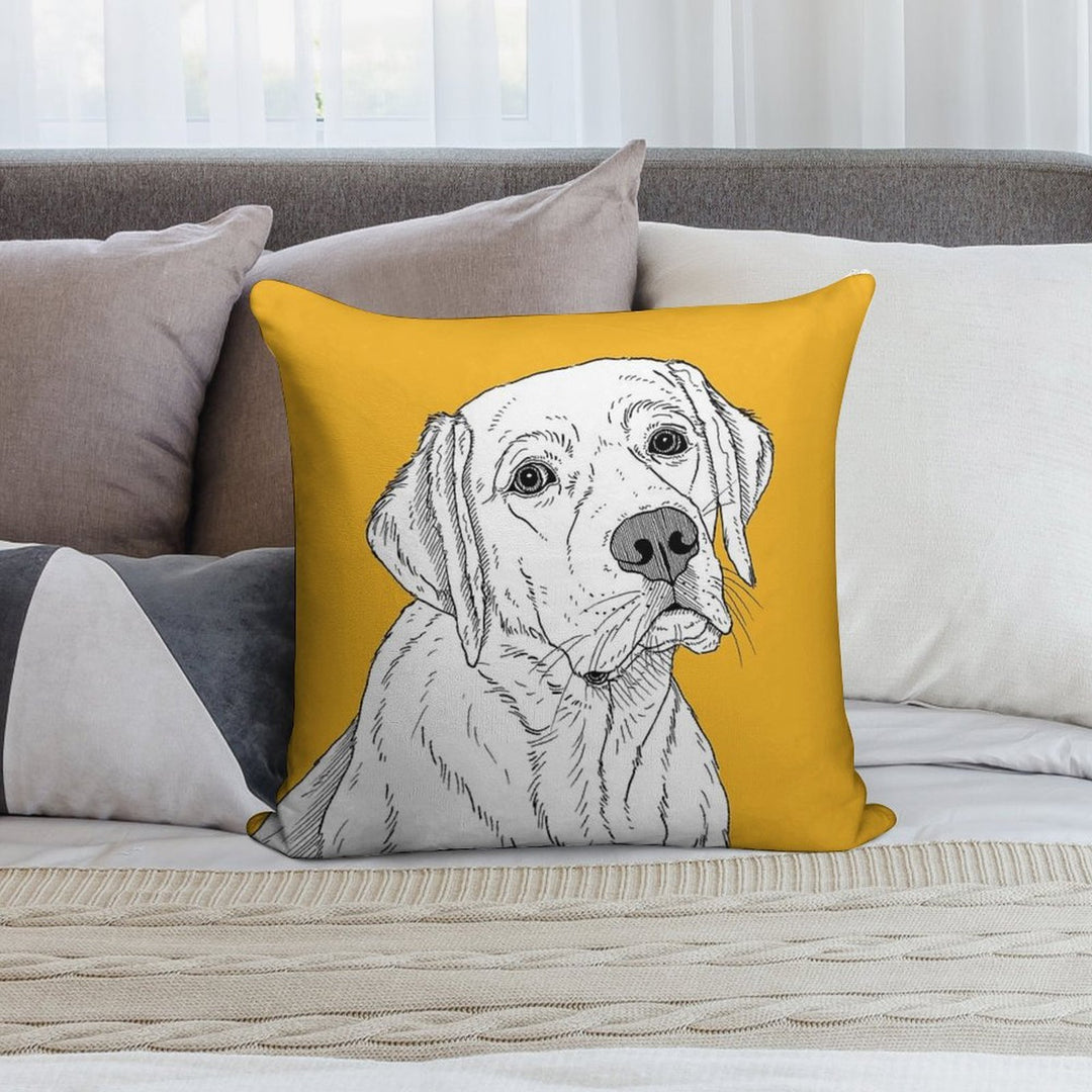 Labrador Dog Portrait Soft Washable Throw Pillow