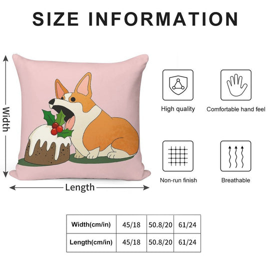 Christmas Corgi Soft High-Density Material Throw Pillow