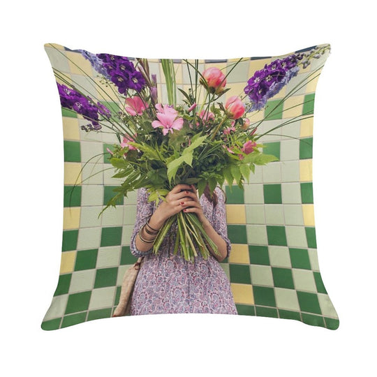 Flower Girl Soft Luxury Feel Throw Pillow