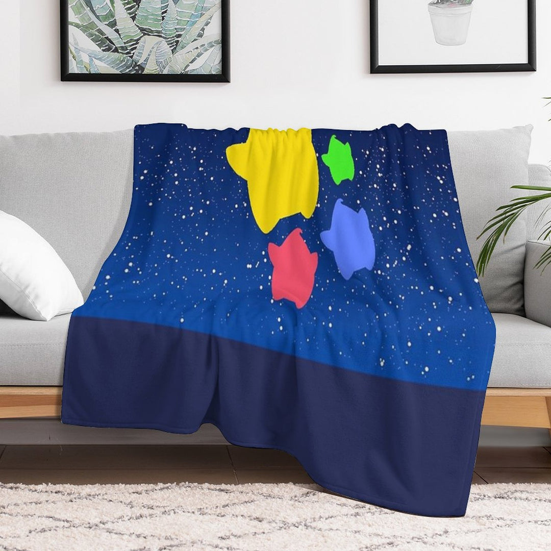 Lumas (Yellow, Red, Blue, Green) Machine-washable Throw Blanket