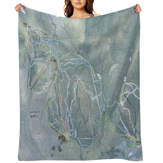 Gore Mountain Resort Trail Map Gift-ready Throw Blanket