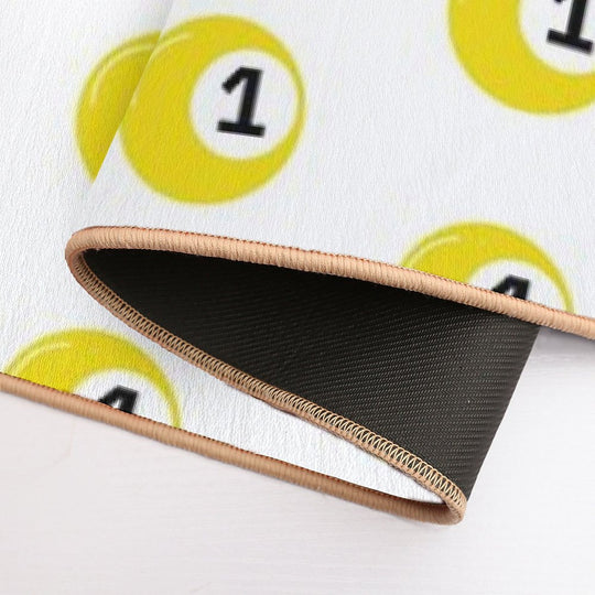 Yellow Bingo Ball Number 1  High-Traffic Bath Mat