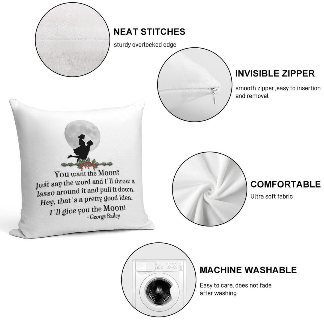 George Lassos The Moon Soft Anti-Pilling Throw Pillow