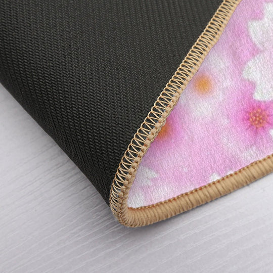 Sakura Flowers in Pink Background Durable Bath Mat