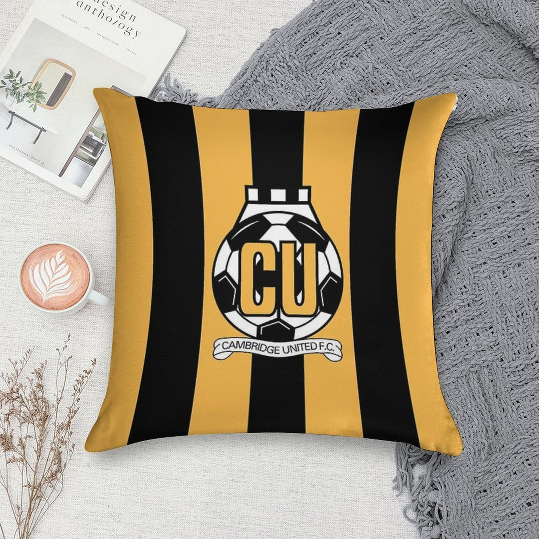 Cambridge United FC Logo - Stripes Soft Fade-Resistant Throw Pillow