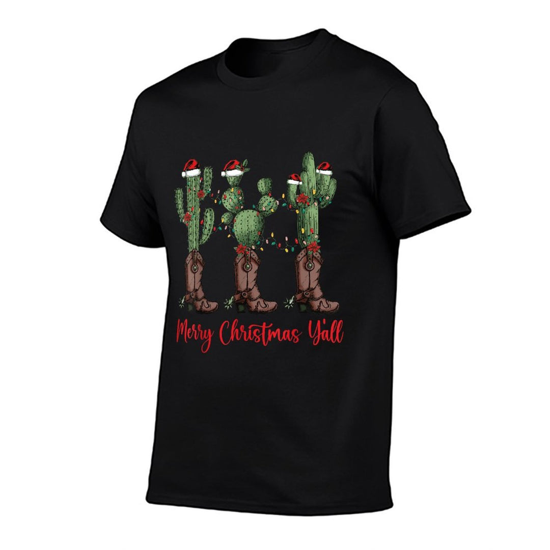 Merry Christmas Yall Western Country Cowboy Boots Holiday  Classic T-Shirt
