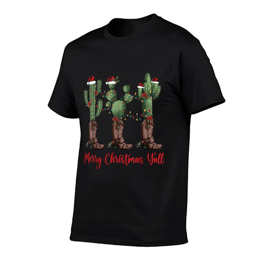 Merry Christmas Yall Western Country Cowboy Boots Holiday  Classic T-Shirt