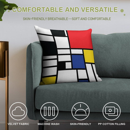 De Stijl #1 Soft Warmth Comfort Throw Pillow