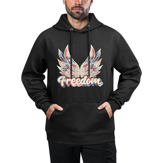 Vintage Freedom Wings 4th of July Patriotic Angel Wings USA Relaxed Fit Hoodie