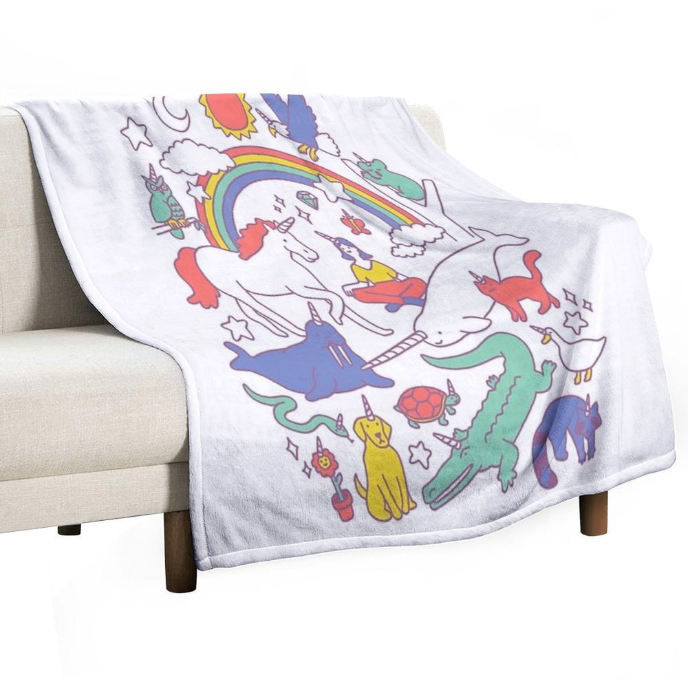 Unicorns! Plush Throw Blanket