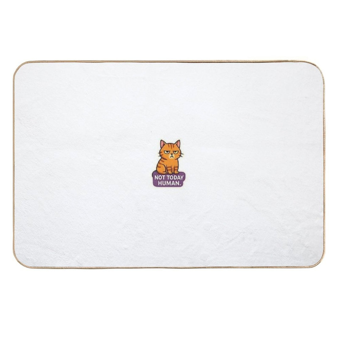 Not Today Human – Grumpy Cat Sarcastic Funny Mood Sticker  Toxin-Free Bath Mat