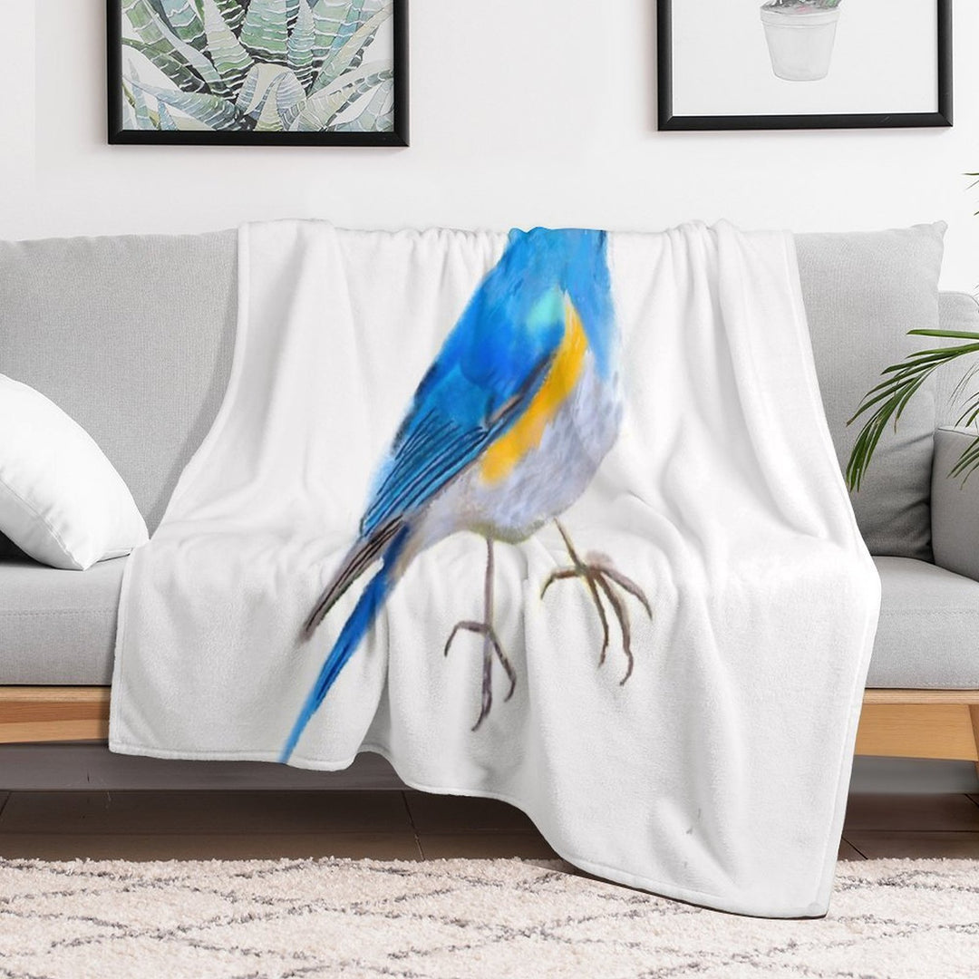 Red-flanked Bluetail Velvety-soft Throw Blanket