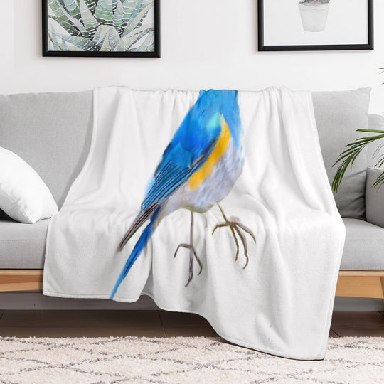 Red-flanked Bluetail Velvety-soft Throw Blanket