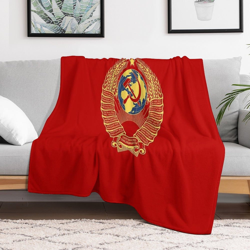 Golden Soviet Union Flag Premium Throw Blanket