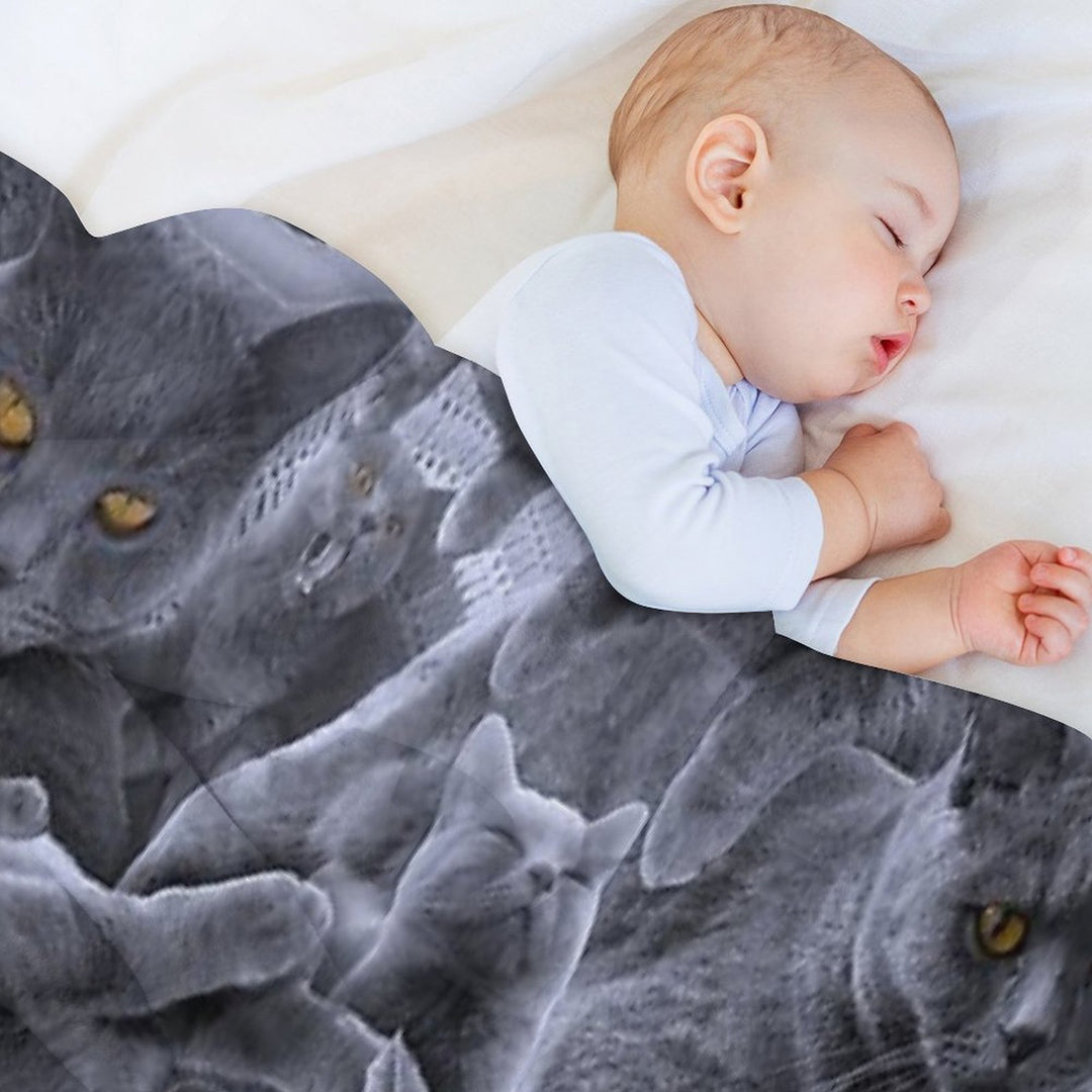 British Shorthair Cat Collage Anti-pilling Throw Blanket