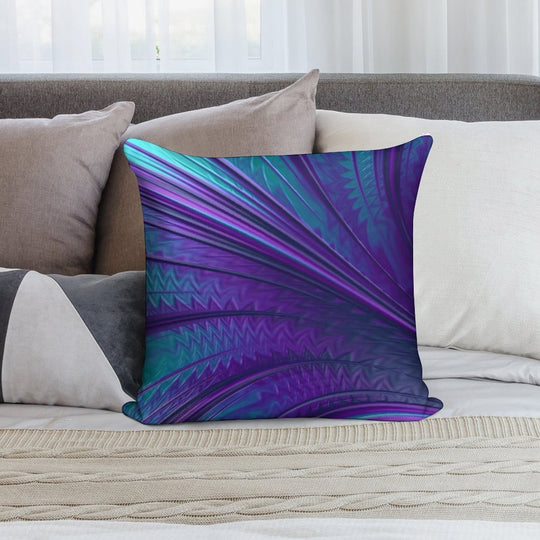 Abstract in Blue And Purple Soft Durable Construction Throw Pillow