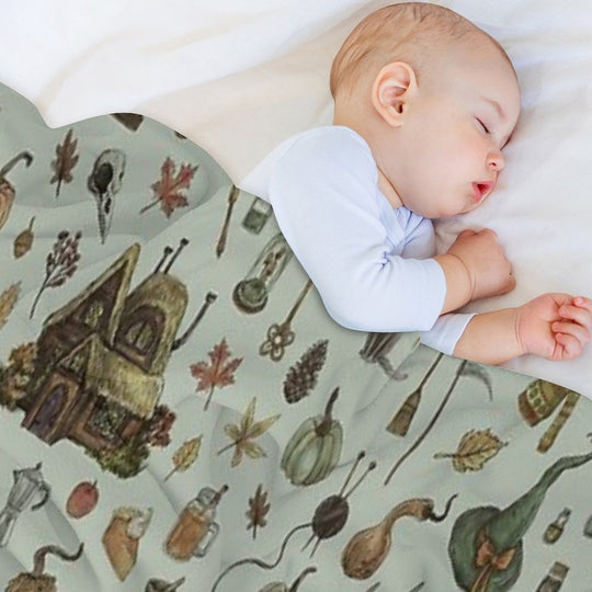 Green Cozy Crone Easy Care Throw Blanket