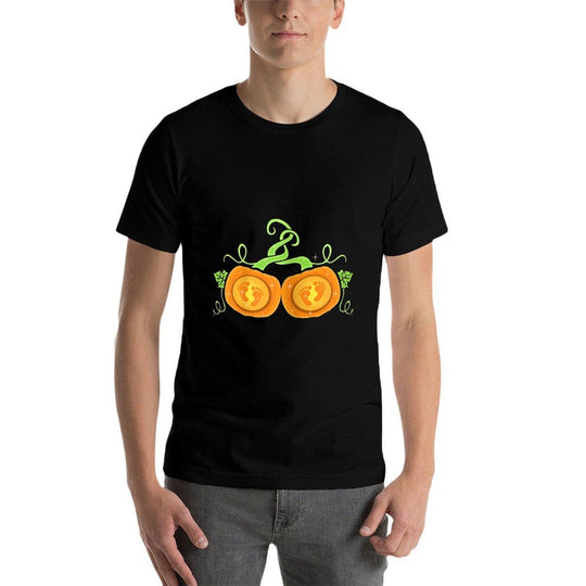 Womens Dont Eat Pumpkin Seeds Pregnancy Twins Halloween  Soft T-Shirt