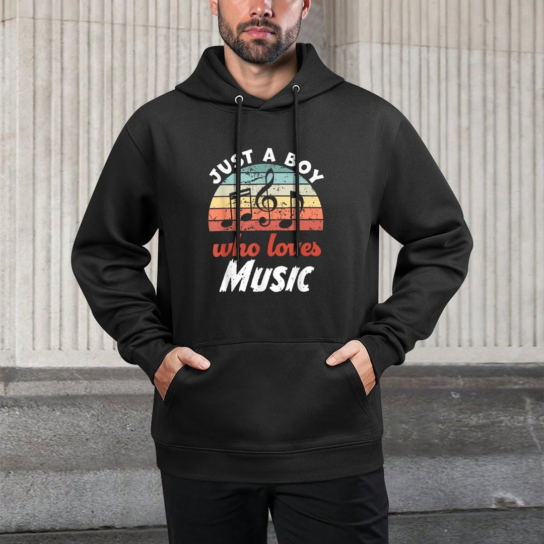 Just A Boy Who Loves Music Kids Music Boys Casual Wear Hoodie