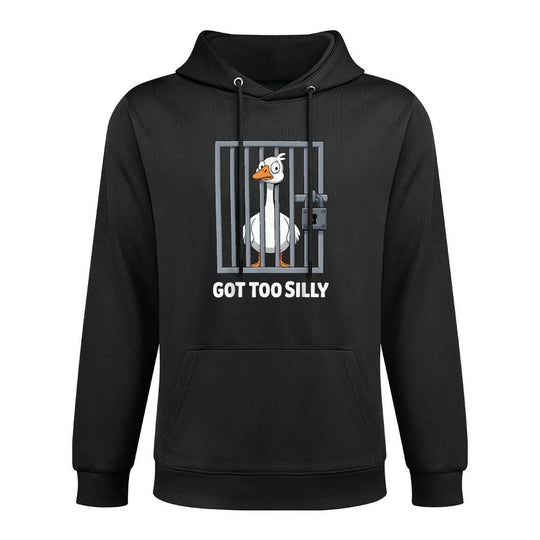 Got Too Silly Pun Meme Adult Humor Funny Animal Goose Cotton-Polyester Blend Hoodie