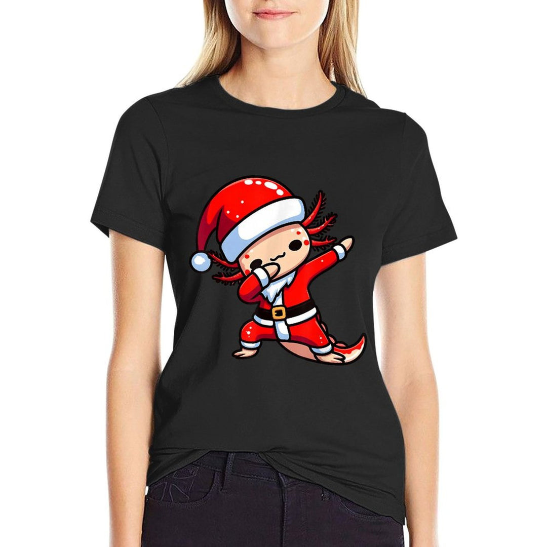 Dabbing Axolotl Santa Claus Hat Kids Boys Christmas Pajama  Classic T-Shirt