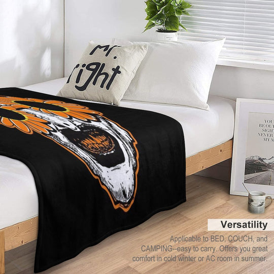 Sunflower Sunglasses Horror Clown Movie Art Terrifier 2 Sustainable Throw Blanket