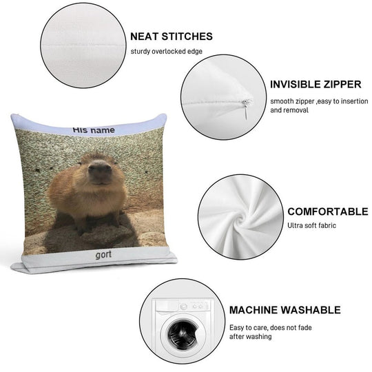 Gort Soft Hidden Zipper Throw Pillow