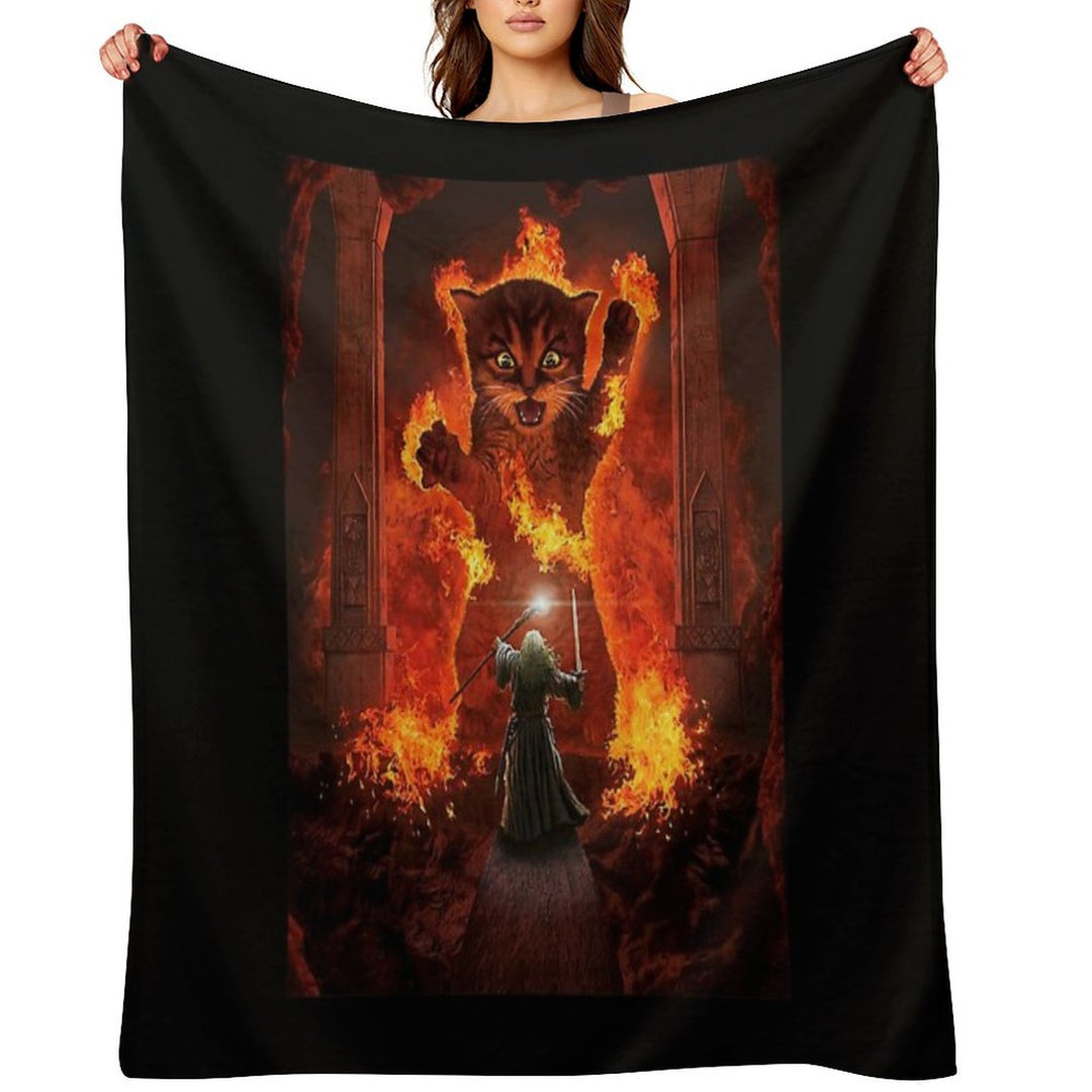 Balrog Cat Shirt TShir Sustainable Throw Blanket