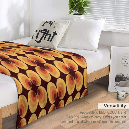 Retro Orange Anti-pilling Throw Blanket