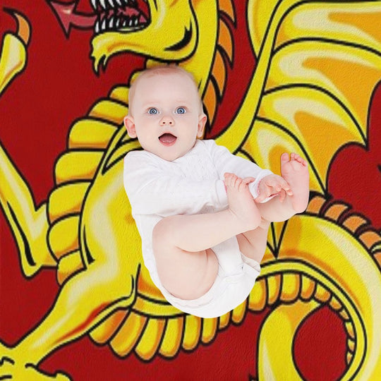 FLAG OF WESSEX - WYVERN Shrink-resistant Throw Blanket