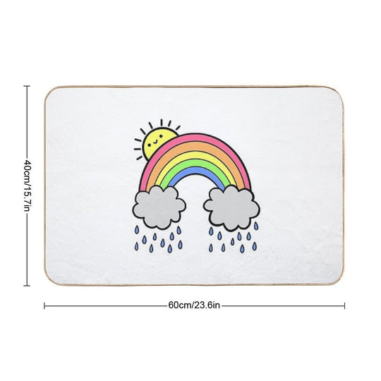Rainbow Above The Clouds  Toxin-Free Bath Mat