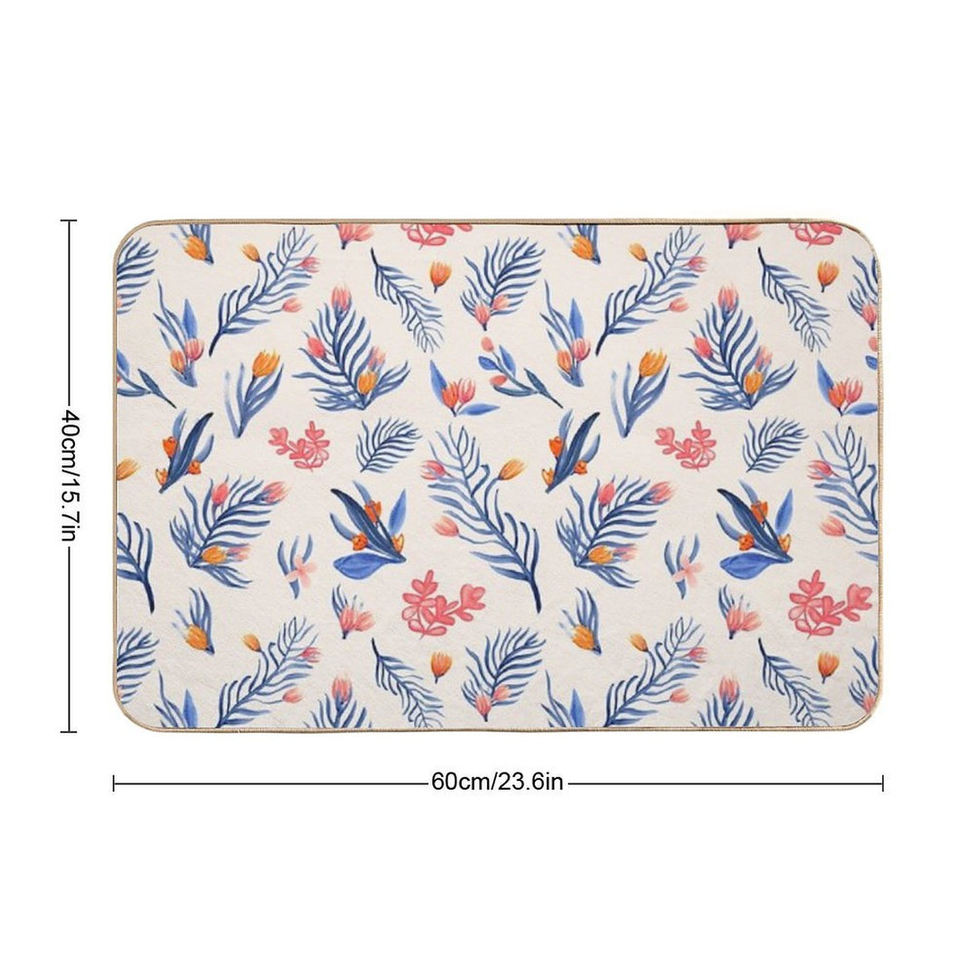 Succulent Garden Pattern on Cream  Pet-Safe Bath Mat