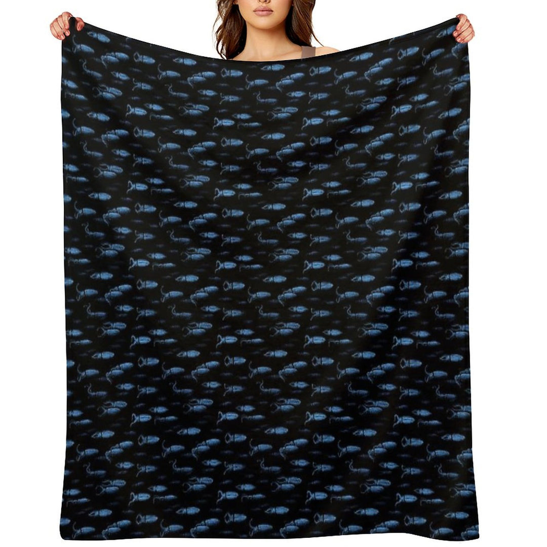 Firefly Squid Hotaruika Bioluminescent Shrink-resistant Throw Blanket