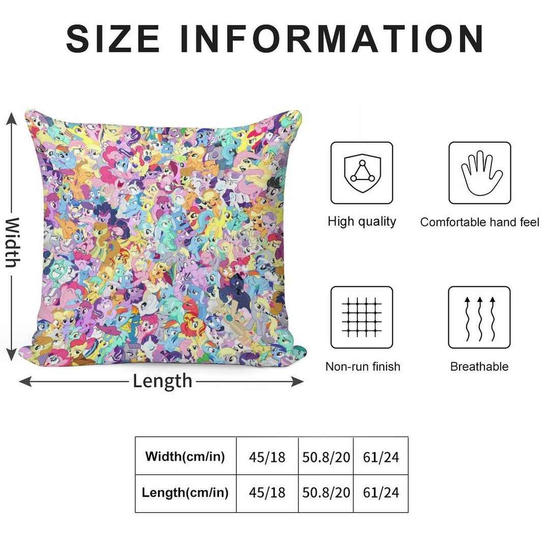 Everypony Mess Soft Anti-Pilling Throw Pillow