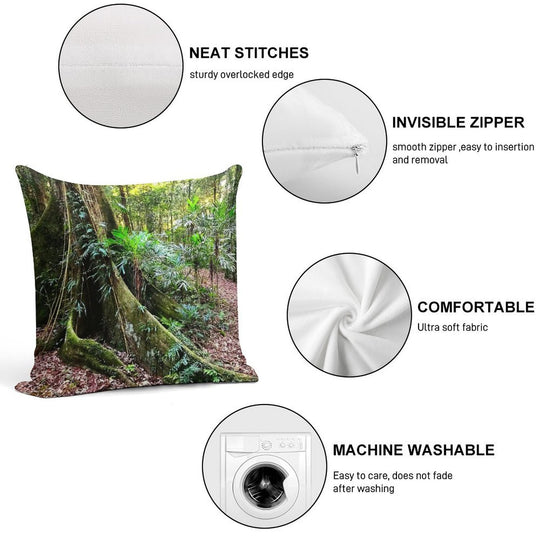 Exploring Rainforest Trees Soft Fade-Resistant Throw Pillow