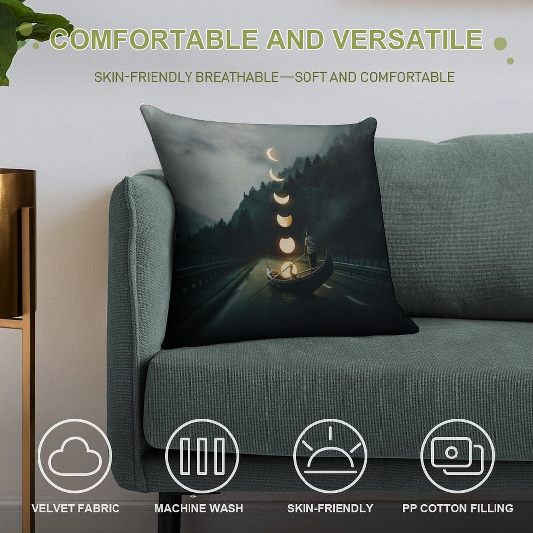 Moon Ride Soft Warmth Comfort Throw Pillow