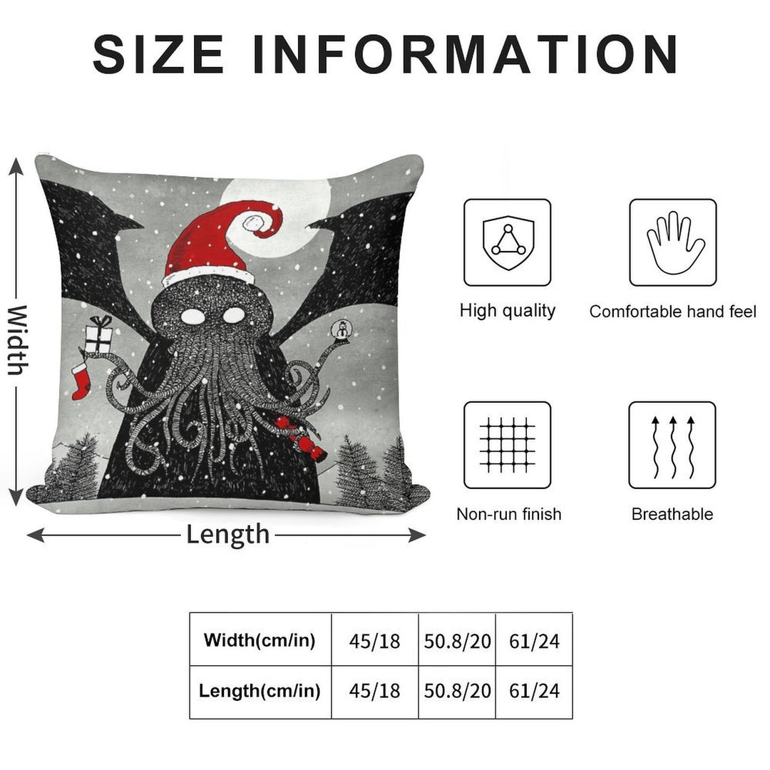 A Cthulhu Christmas Soft Fade-Resistant Throw Pillow