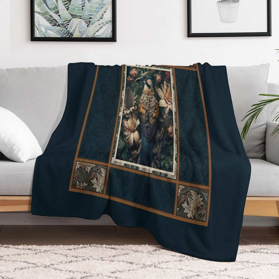Maxamalist Painting of A Tropical Bird Machine-washable Throw Blanket